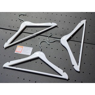 Плечики пластмасові з металевим гачком 33,5х1см. (білі)